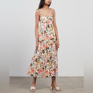 FAITHFULL THE BRAND Corvina floral tie back midi dress SMALL
